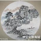 山水团扇扇面 山水画 张劲作品 类别: 国画山水作品