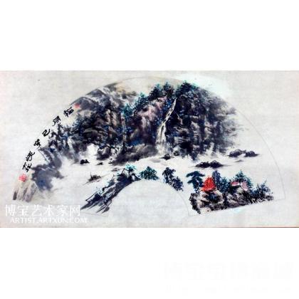 扇面-02 山水画 佘德林作品 类别: 国画山水作品